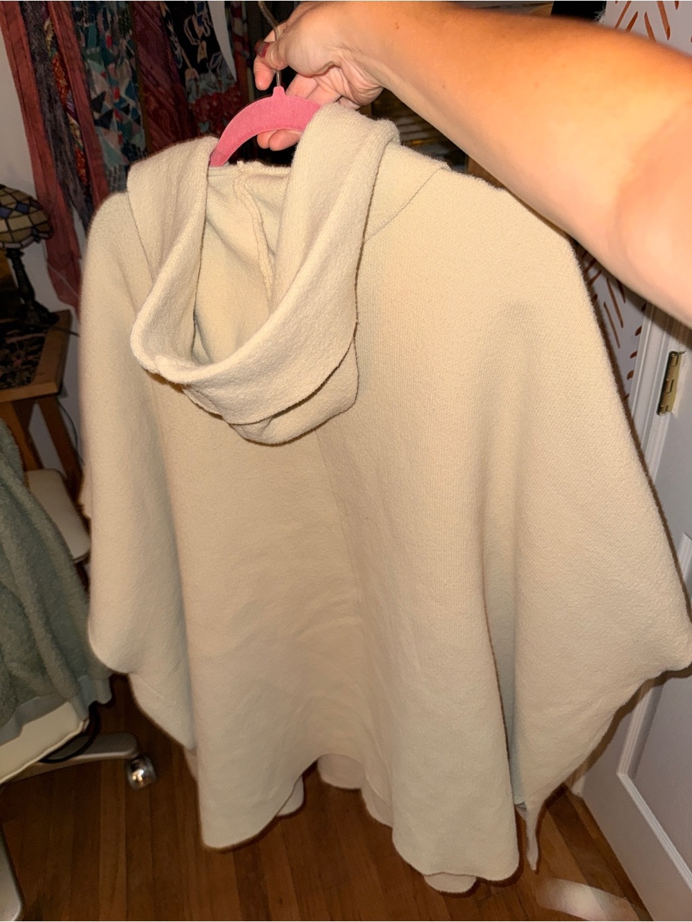 Free People "All I Need" cozy hooded duster in cream | NWT | OS - Picture 6 of 8